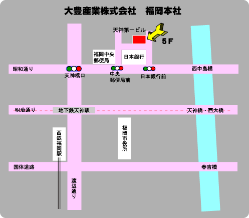 福岡本社の周辺地図